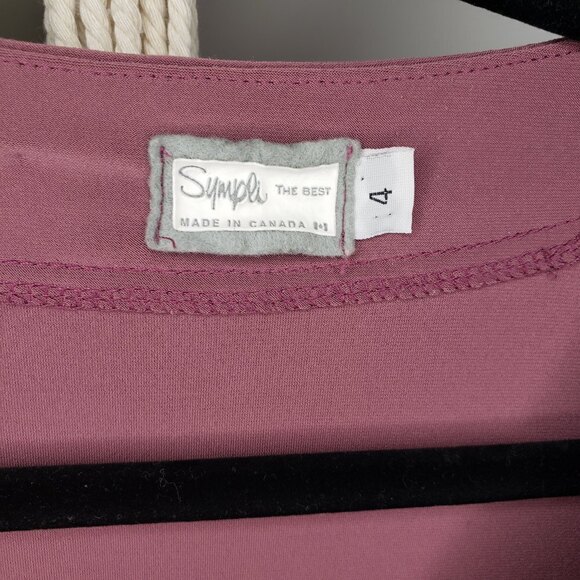 Sympli The Best Plum Asymmetric Slant Hem Scoop Neck Wrinkle Free Top Size 4 - Picture 3 of 3